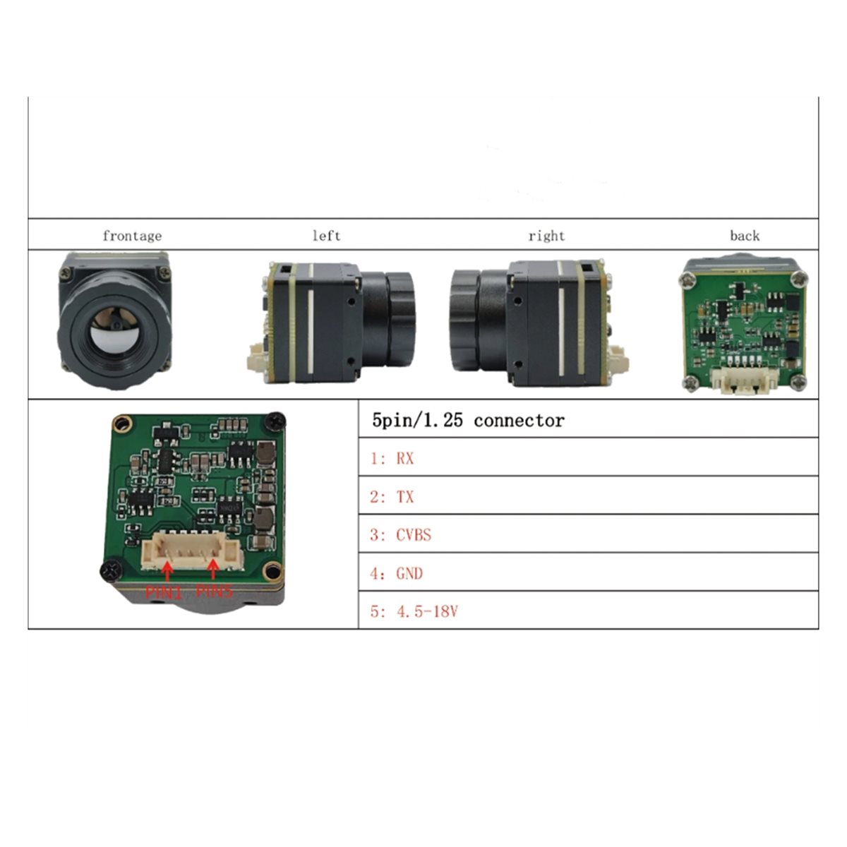 Thermal Imaging Camera 256X192 - โมดูลถ่ายภาพความร้อนอินฟราเรด SWXF กล้องความละเอียดสูง อินเทอร์เฟซ CVBS 256X192