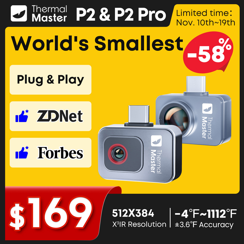 Infiray P2 Pro Macro Lens - กล้องถ่ายภาพความร้อน P2//P2Pro ซูม 15 เท่า กล้องถ่ายภาพความร้อนอินฟราเรดสำหรับโทรศัพท์มือถือ
