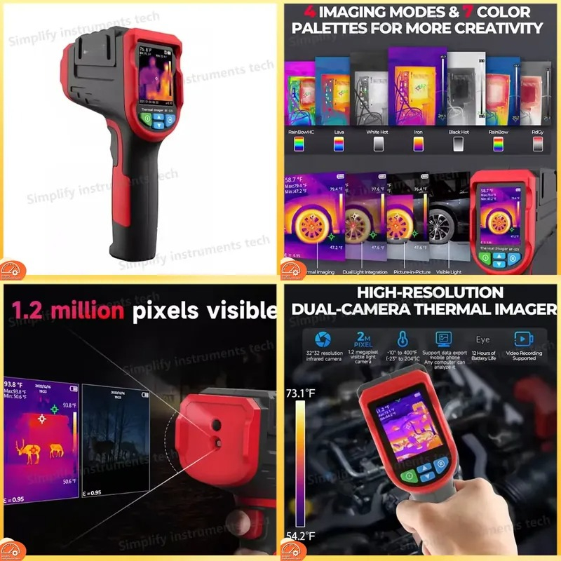 Nf 521 Thermal Imaging Camera - กล้องถ่ายภาพความร้อนอุตสาหกรรมแบบมือถือ NF-521 กล้องอินฟราเรด 32x32 วัดอุณหภูมิแบบไม่สัมผัส ภาพความร้อน