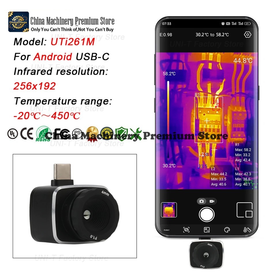 Thermal Imaging Camera 256X192 - UNI-T กล้องถ่ายภาพความร้อนอินฟราเรด UTi120Mobile UTi120MS UTi256M UTi260M