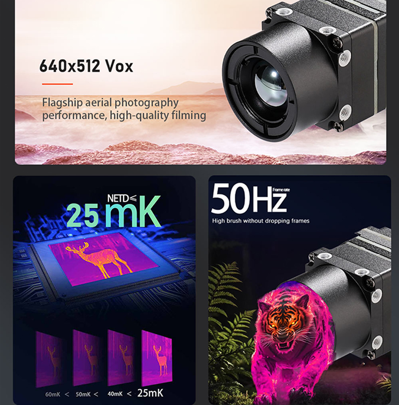 Hunting Thermal Imaging Scope - โมดูลกล้องถ่ายภาพความร้อน FPV สำหรับโดรน รุ่นใหม่ล่าสุด ความละเอียด 640x512