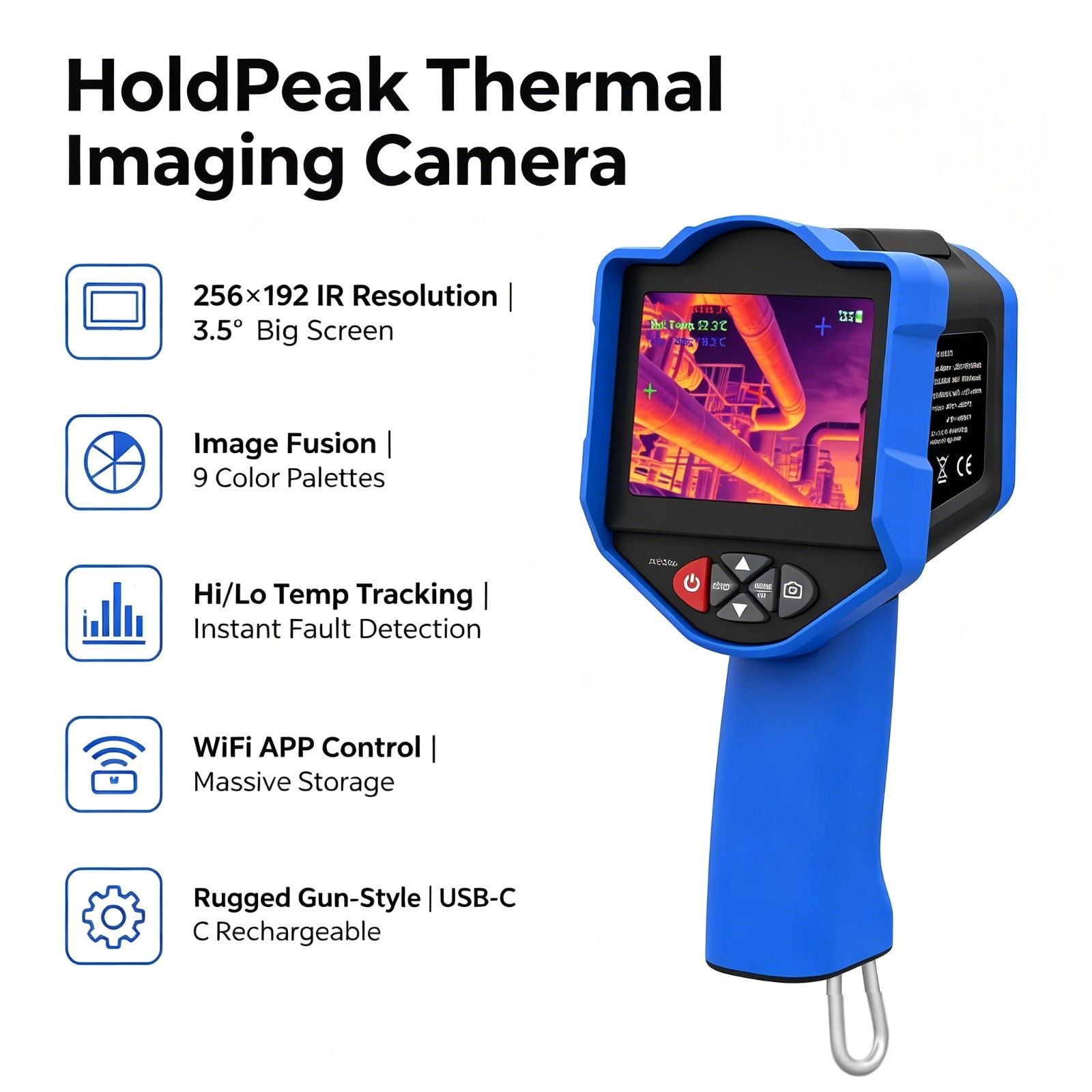 Thermal Imaging Camera 256X192 - กล้องถ่ายภาพความร้อน HoldPeak 256x192 IR 50mK NETD