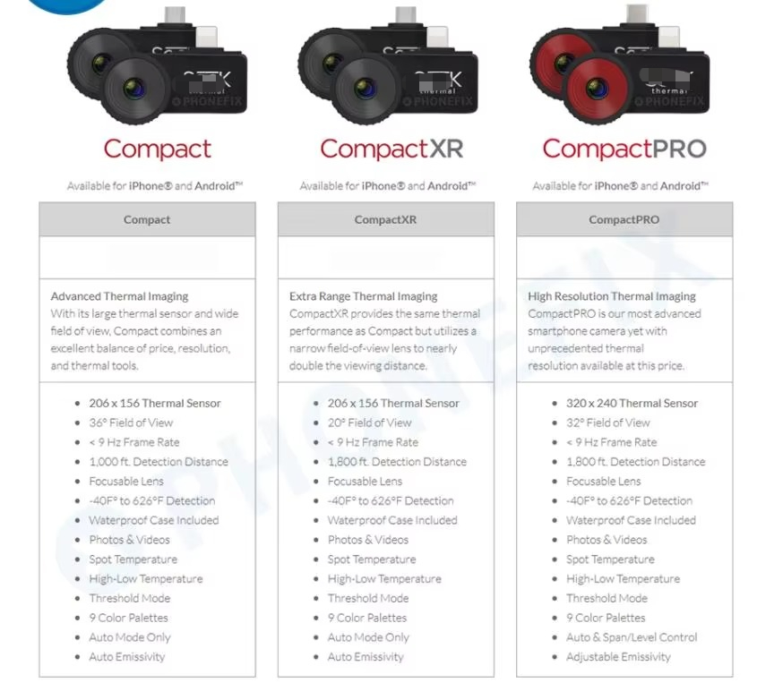 กล้องถ่ายภาพความร้อน Seek Ther - Seek Compact Pro Android บทวิจารณ์และราคา